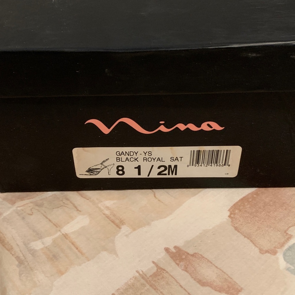 Nina Gandy Black Sandals size 8-1/2 M - Picture 7 of 9